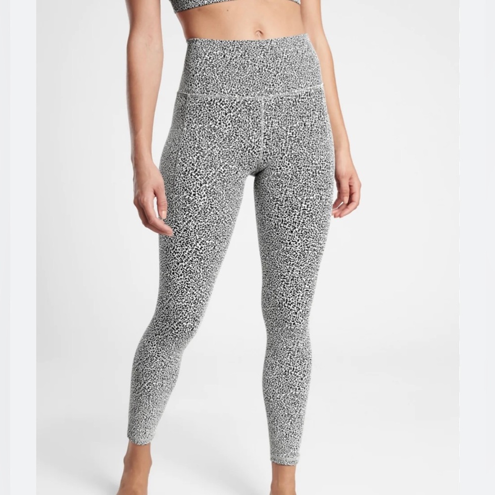Athleta High-Rise Speckled Gray/White Leggings